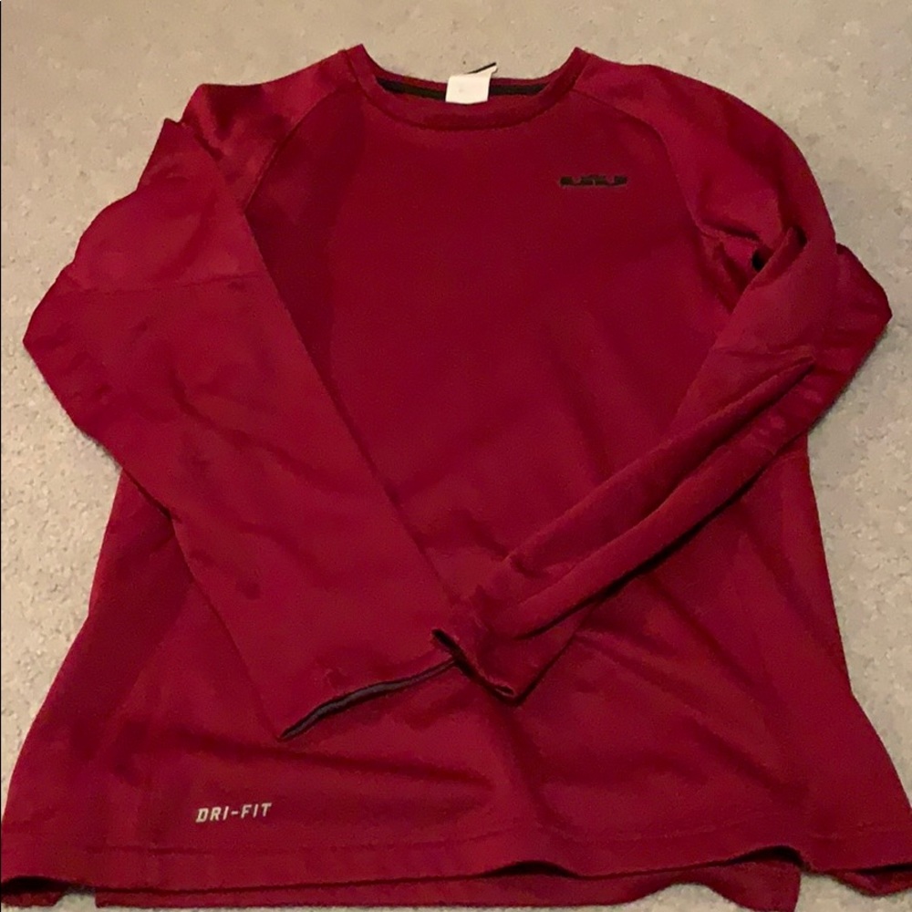 Nike Lebron Maroon Long Sleeve Shirt